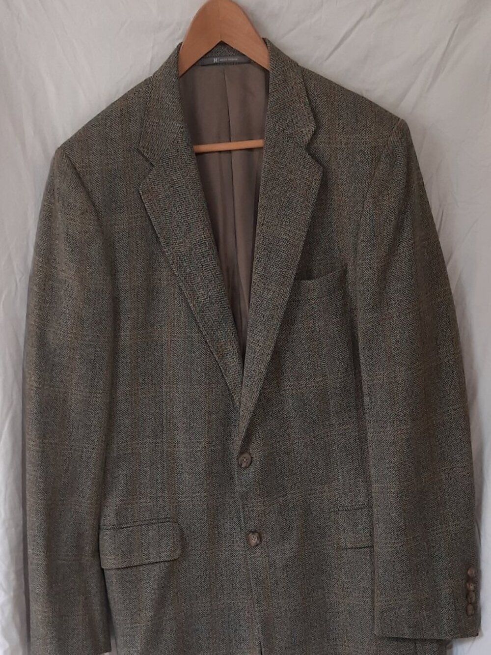 Hickey-Freeman Greenish Grey Glen Check Sportcoat, Size 42 Regular
